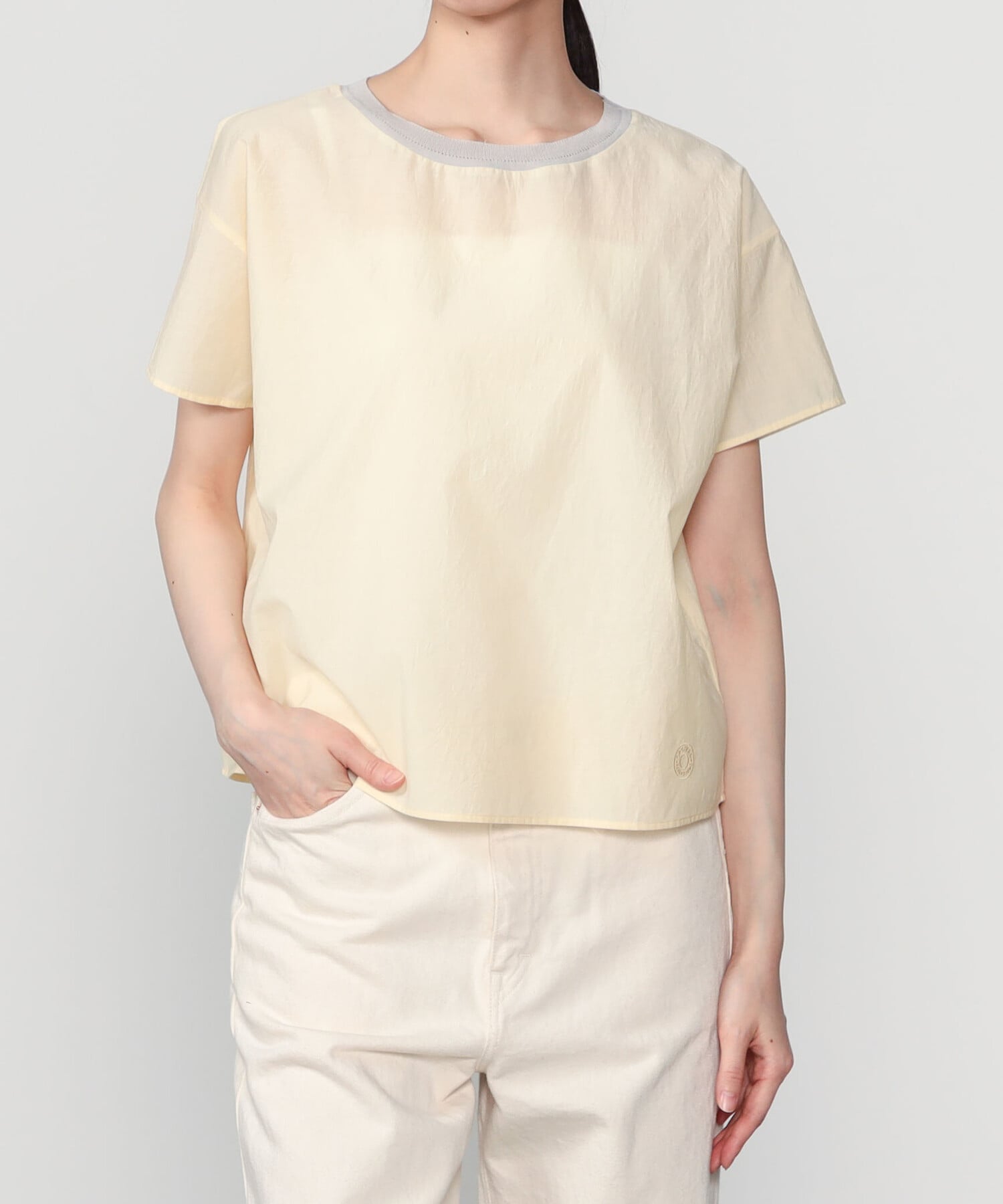 Bshop ORCIVAL ｜ エアリーコットン シースループルオーバー WOMEN ビショップ トップス シャツ・ブラウス イエロー ブラック ホワイト