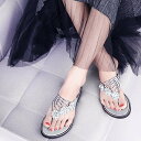 【SALE/30%OFF】miniministore フラワートングサンダル レディース 夏靴 ミニミニストア シューズ・靴 サンダル ブラック シルバー ゴー...