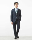 MEN'S MELROSE ウィンドペン/ウォッシャブルスーツ メンズメルローズ スーツ・フォーマル セットアップスーツ ネイビー【送料無料】