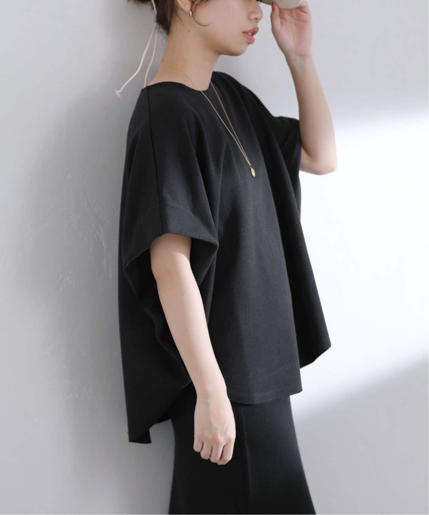 La Totalite double face boucle blouse ラ トータリテ トップス シャツ・ブラウス ブラック ホワイト