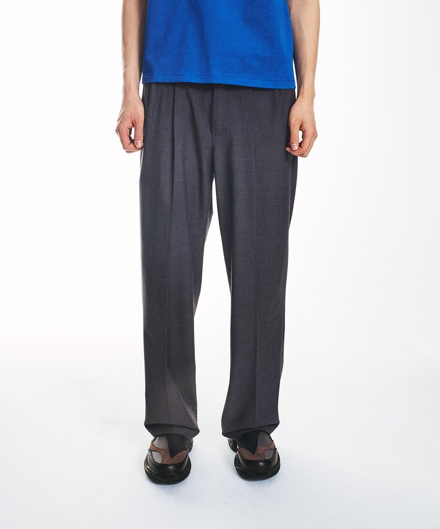 【SALE／45%OFF】SHIPS MEN City Ambient Products: ツイル 2タック ワイド スラックス シップス パンツ スラックス・ドレスパンツ カーキグリーン ブラック グレー【送料無料】