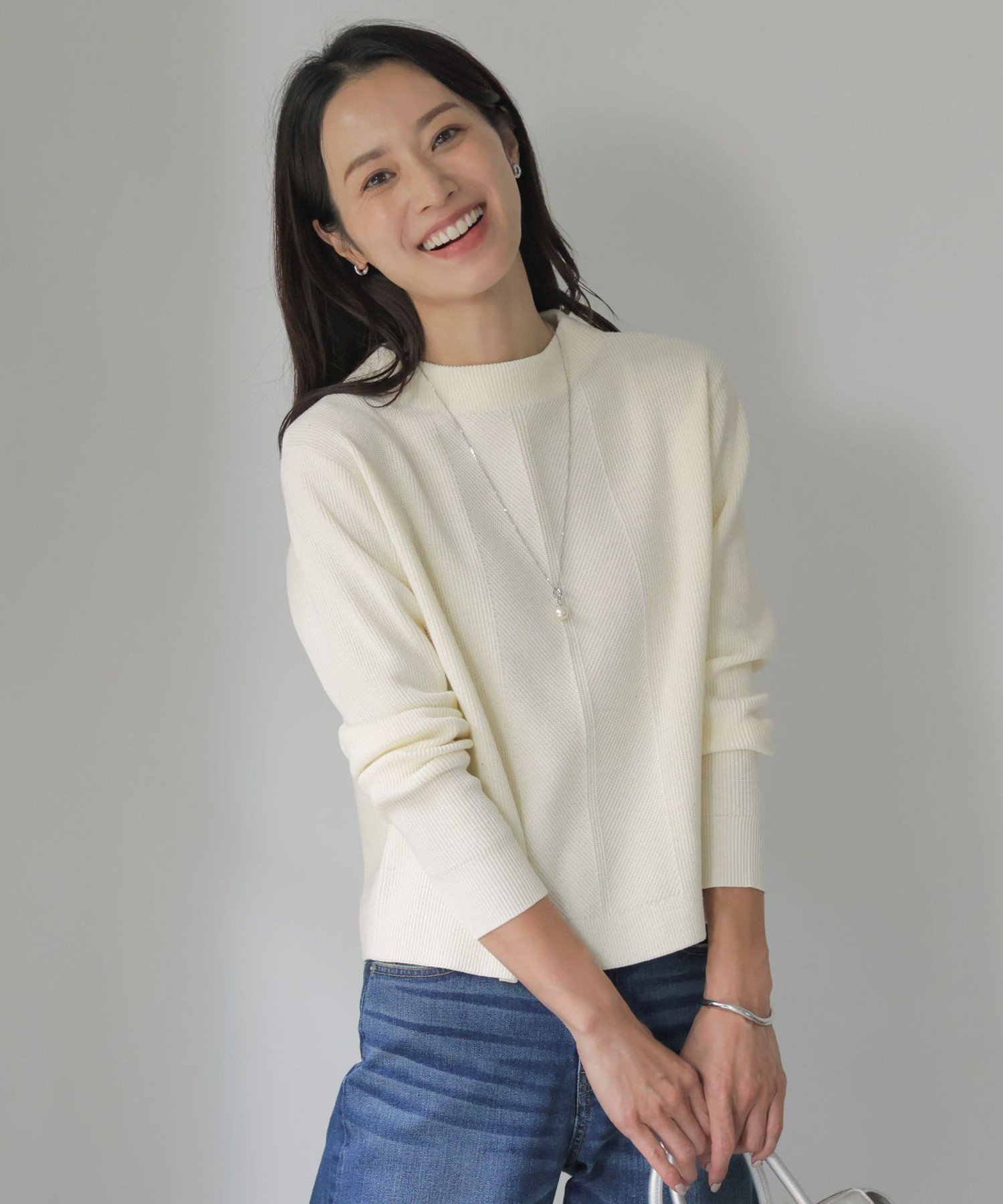 【SALE／50%OFF】J.PRESS LADIES L 【洗える】CLEAR COTTON BLEND ボトルネック ニット ジェイプレス トップス ニット イエロー ピンク グリーン ホワイト【送料無料】