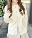 【SALE/30%OFF】INGNI 【WEB限定】オフショルジップニットカーディガン イング トップス カーディガン ブラック ホワイト ピンク グレー