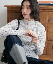 【SALE/50%OFF】Discoat 【WEB限定】小花柄ボトルネックプルオーバー ディスコート トップス カットソー・Tシャツ ベージュ イエロー ホワイ...
