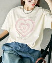 【SALE/51%OFF】PUBLUX ダメージ ハート ドッキングTシャツ 限定展開 25SS フリークスストア トップス カットソー・Tシャツ ベージュ グレー ブラック
