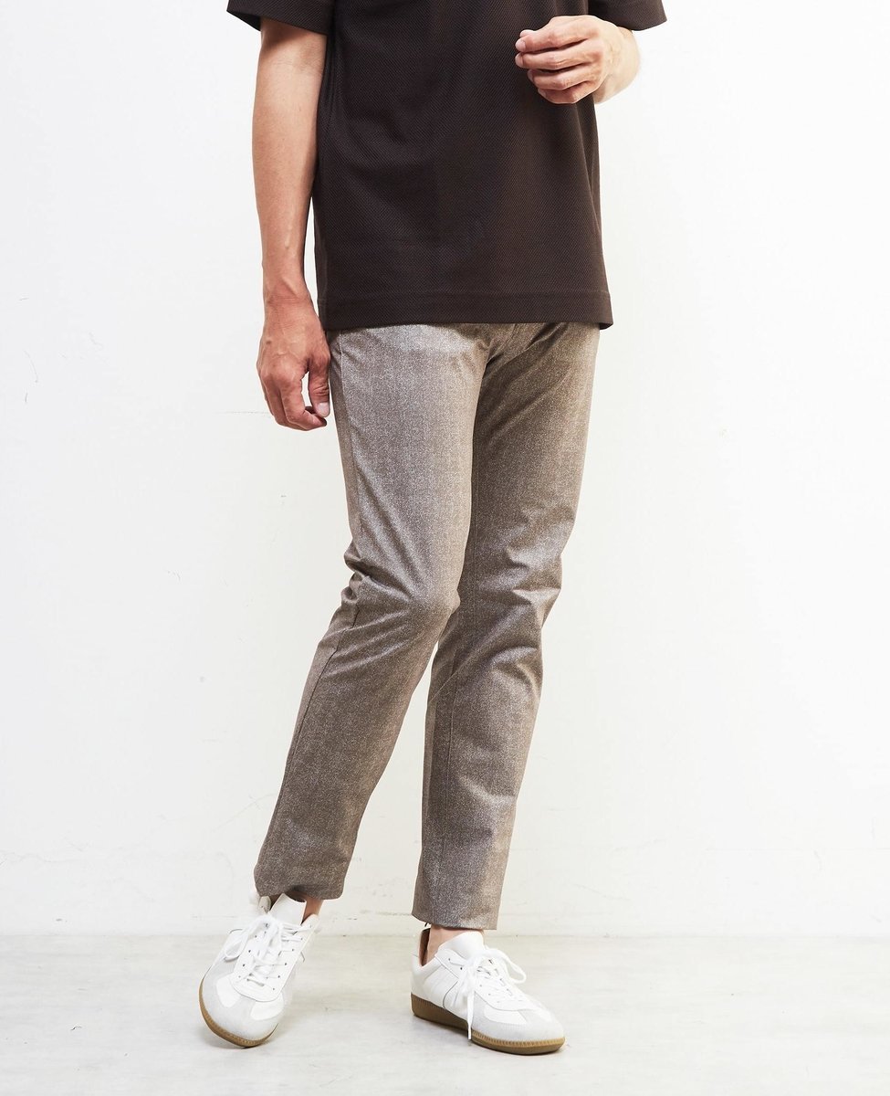 MEN'S MELROSE ドットメッシュプリント5ポケットパンツ ｜ 軽量 / ストレッチ / 吸水速乾 メンズメルローズ パンツ その他のパンツ グレー ベージュ ネイビー