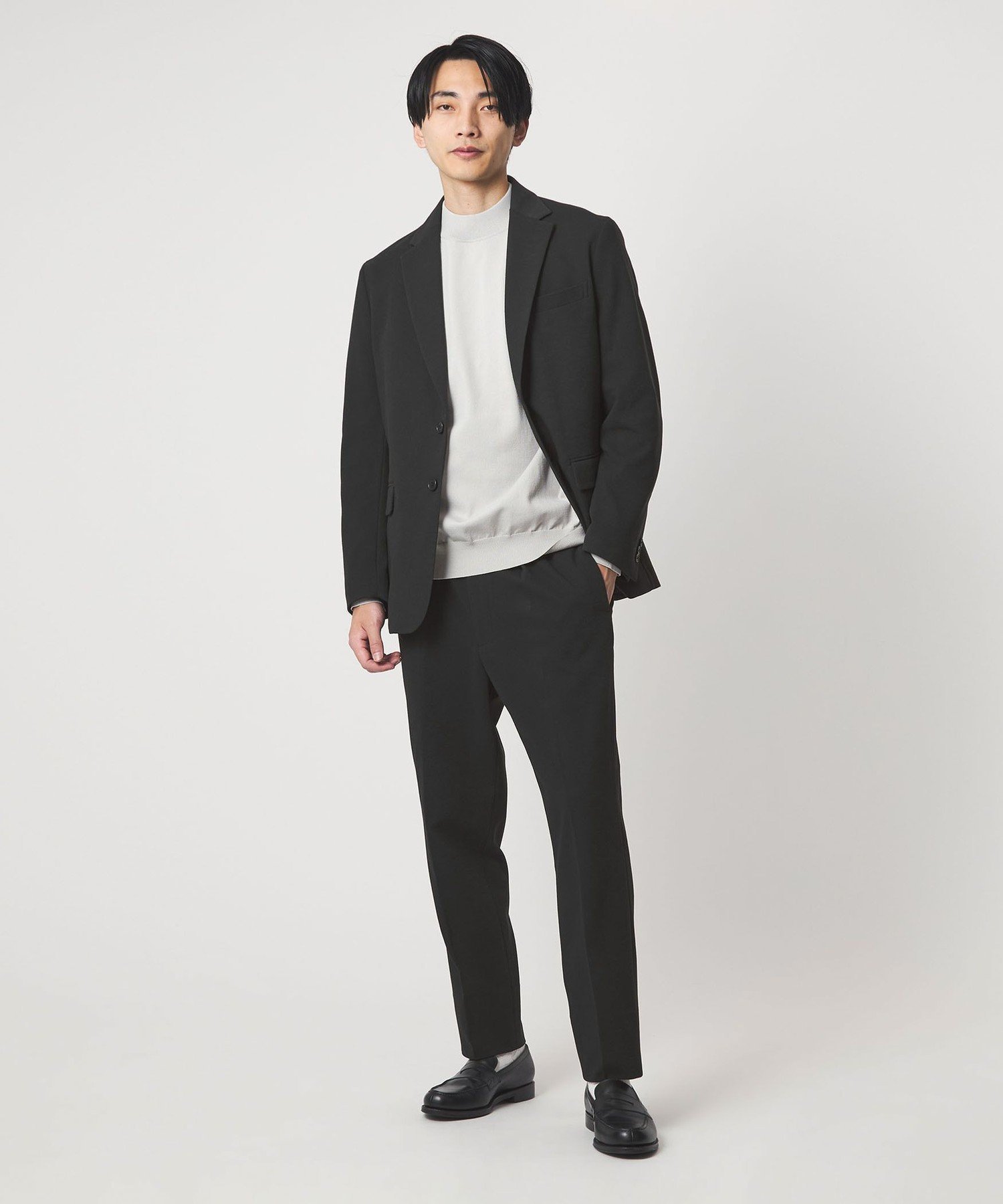 【SALE／50%OFF】UNITED ARROWS green label relaxing A+ ジャージツイル 2B リラックス ジャケット -ウォッシャブル・ストレッチ- ユナイテッドアローズ グリーンレーベルリラクシング ジャケット・アウター テーラードジャケット・ブレザー グレー ブラック【送料無料】