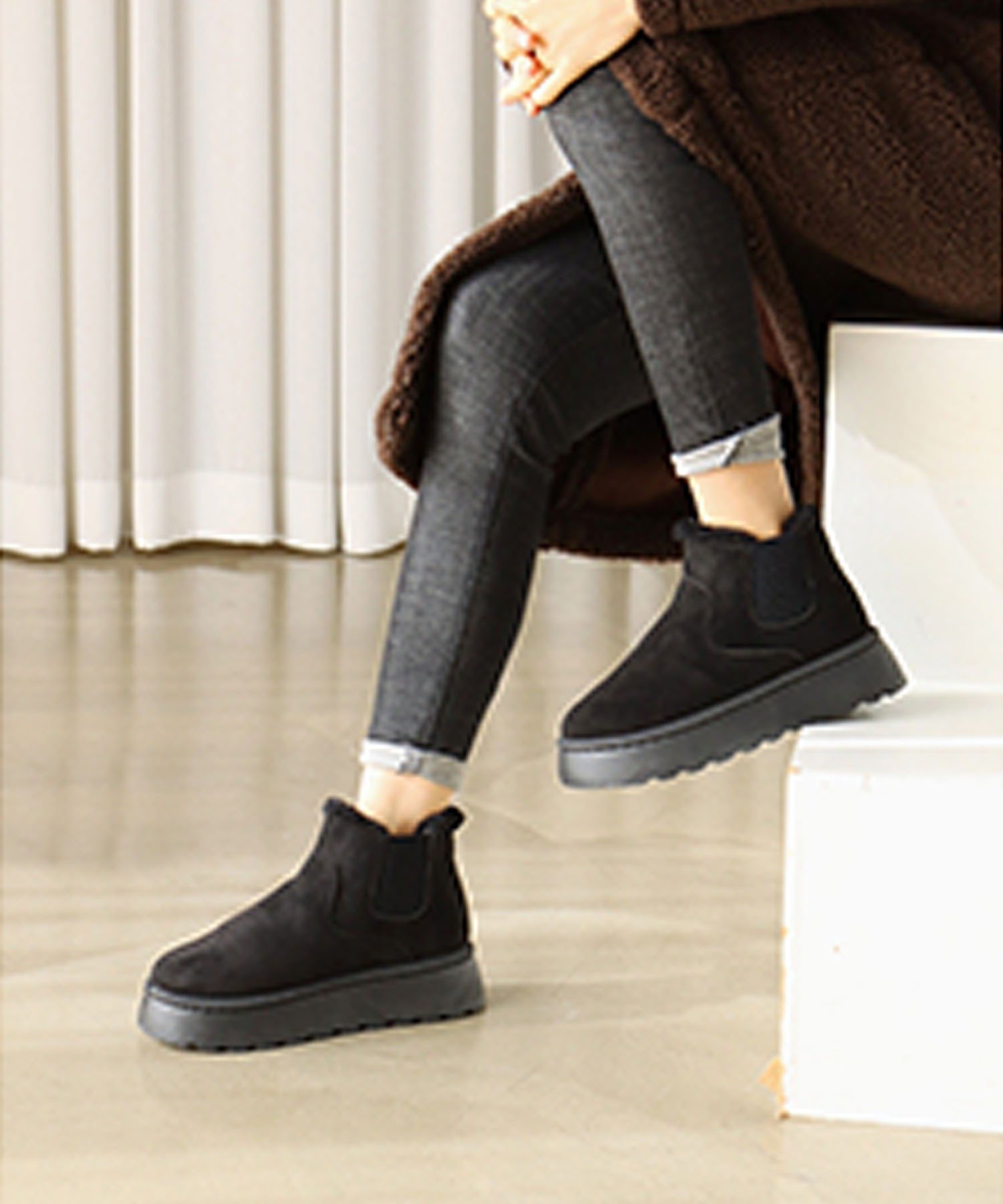 【SALE／20%OFF】aimoha - select - 【shoes365】サイドゴアスノーブーツ アイモハ シューズ・靴 ブーツ ブラック ブラウン