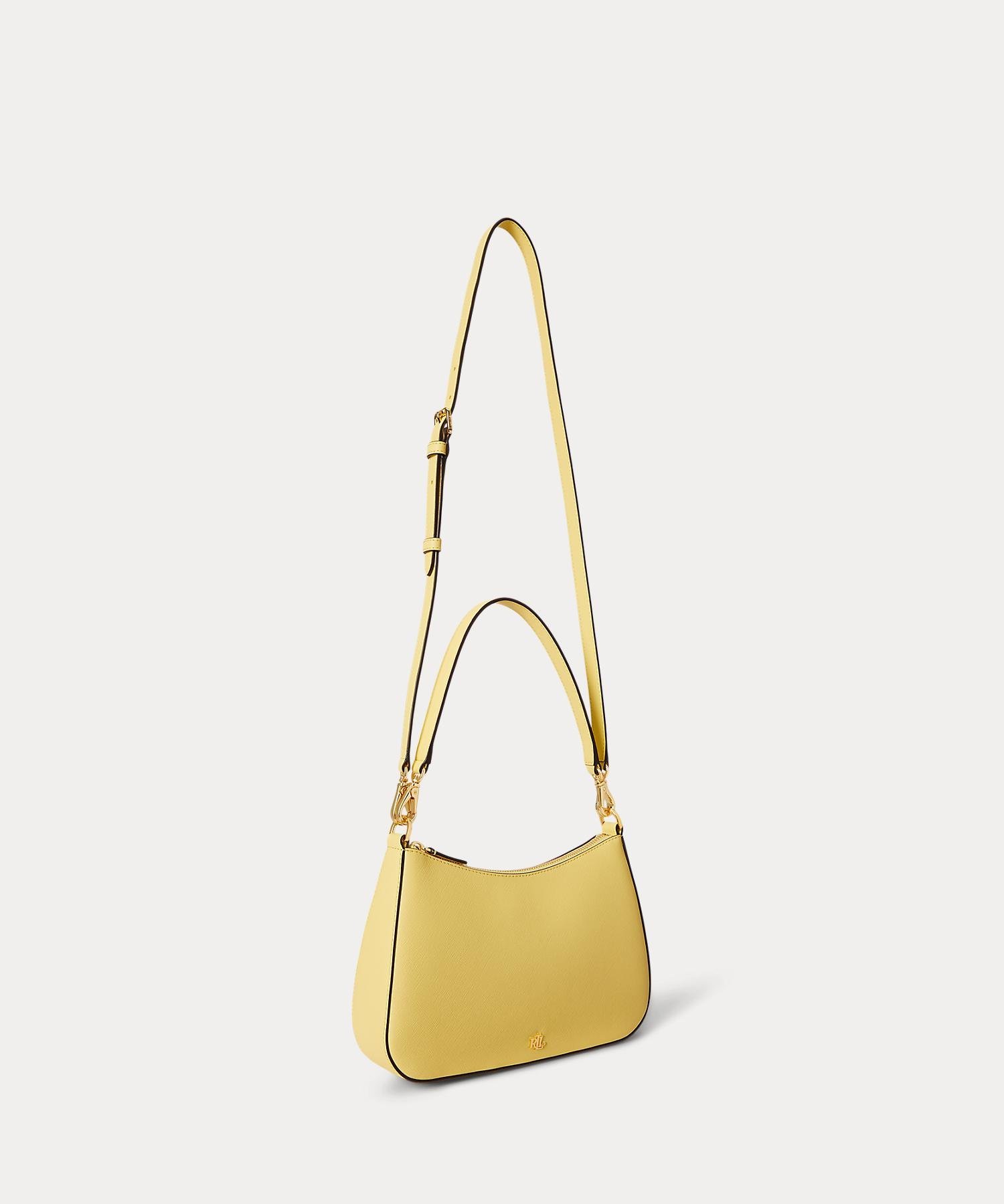 LAUREN RALPH LAUREN クロスハッチ レザー ミディアム Danni バッグ ラルフローレン バッグ ショルダーバッグ イエロー【送料無料】