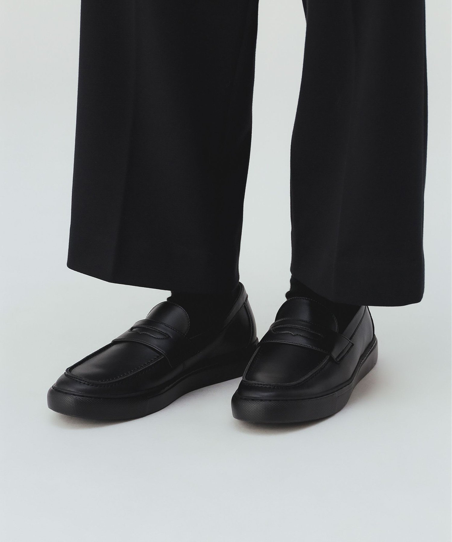 BEAMS HEART MEN フェイクレザー ローファースニーカー ビームス ハート シューズ・靴 スニーカー ブラック【送料無料】