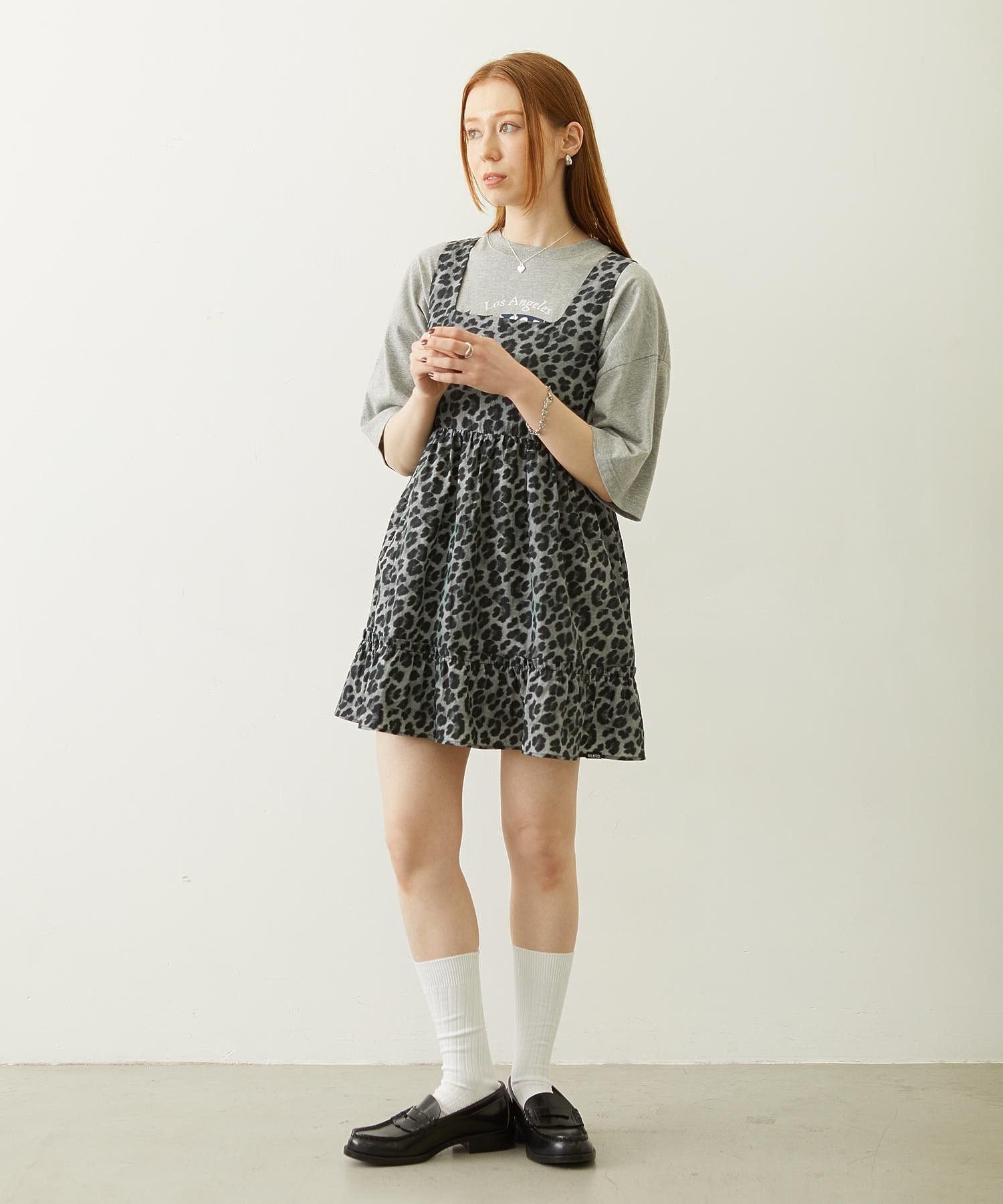 MILKFED. LEOPARD PRINT MINI DRESS ミルクフェド ワンピース・ドレス その他のワンピース・ドレス ベージュ ブラック