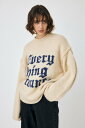 【SALE/10%OFF】MOUSSY KNITTED WORDS セーター マウジー トップス ニット グレー ホワイト イエロー ブラック【送料無料】
