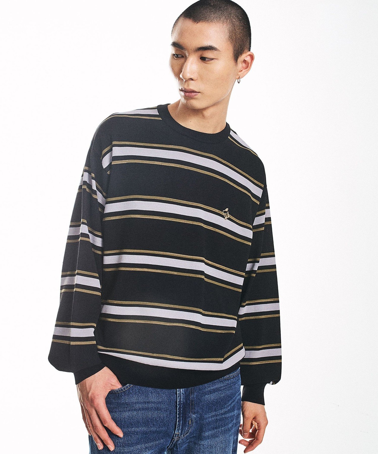 【SALE／40%OFF】SHIPS MEN City Ambient Products:＜手洗い可能＞14ゲージ レーヨン ナイロン ワンポイントロゴニット シップス トップス ニット ベージュ グレー ブラック【送料無料】