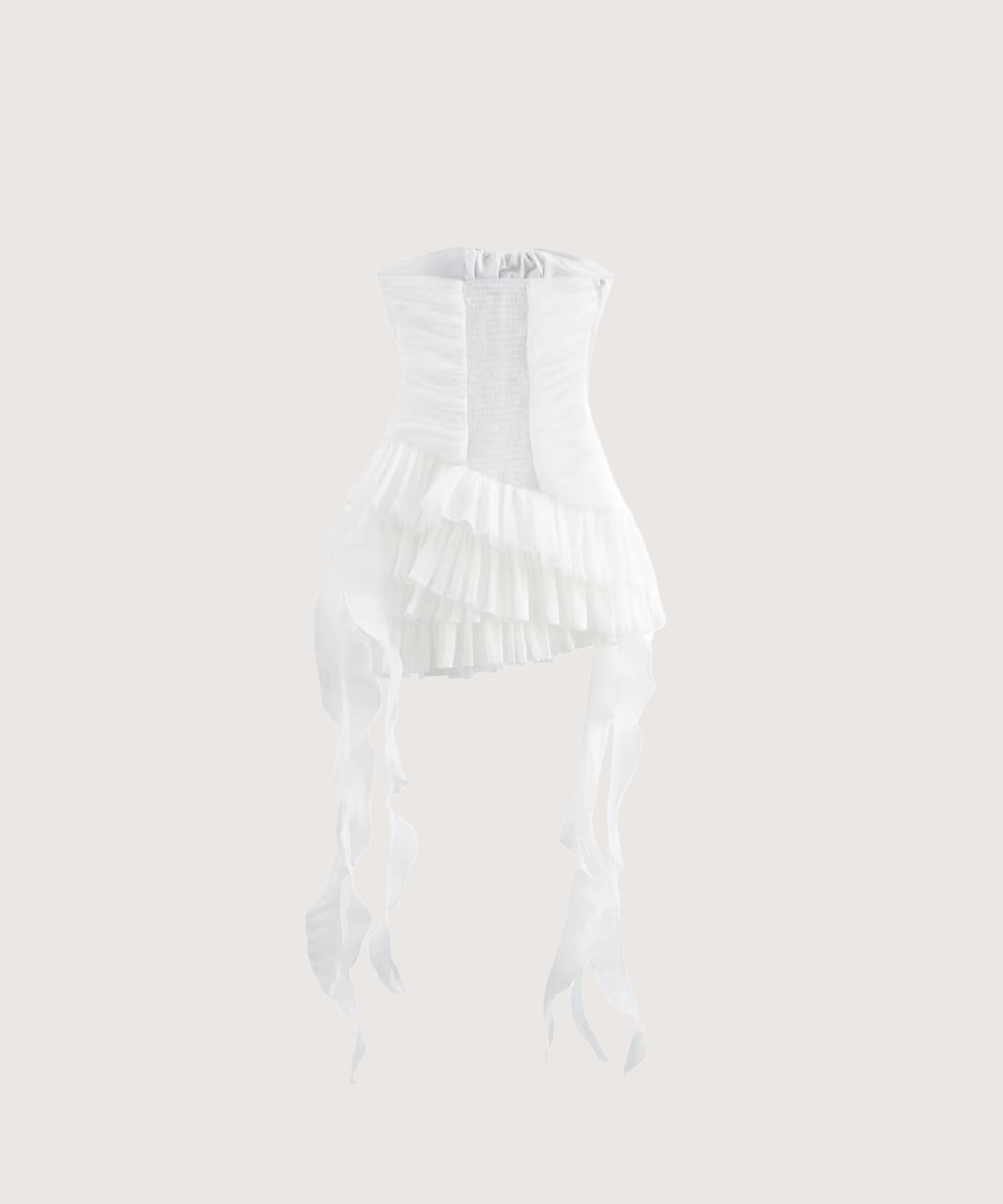 LA POMME petit Sweet Flare Layered Lace Tube スイートフレアレイヤードレースチューブ ラポミ・プチ トップス ノースリーブ・タンクトップ ホワイト