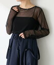 COLLAGE GALLARDAGALANTE シアーチュールロンT コラージュガリャルダガランテ トップス カットソー・Tシャツ ブラック【送料無料】