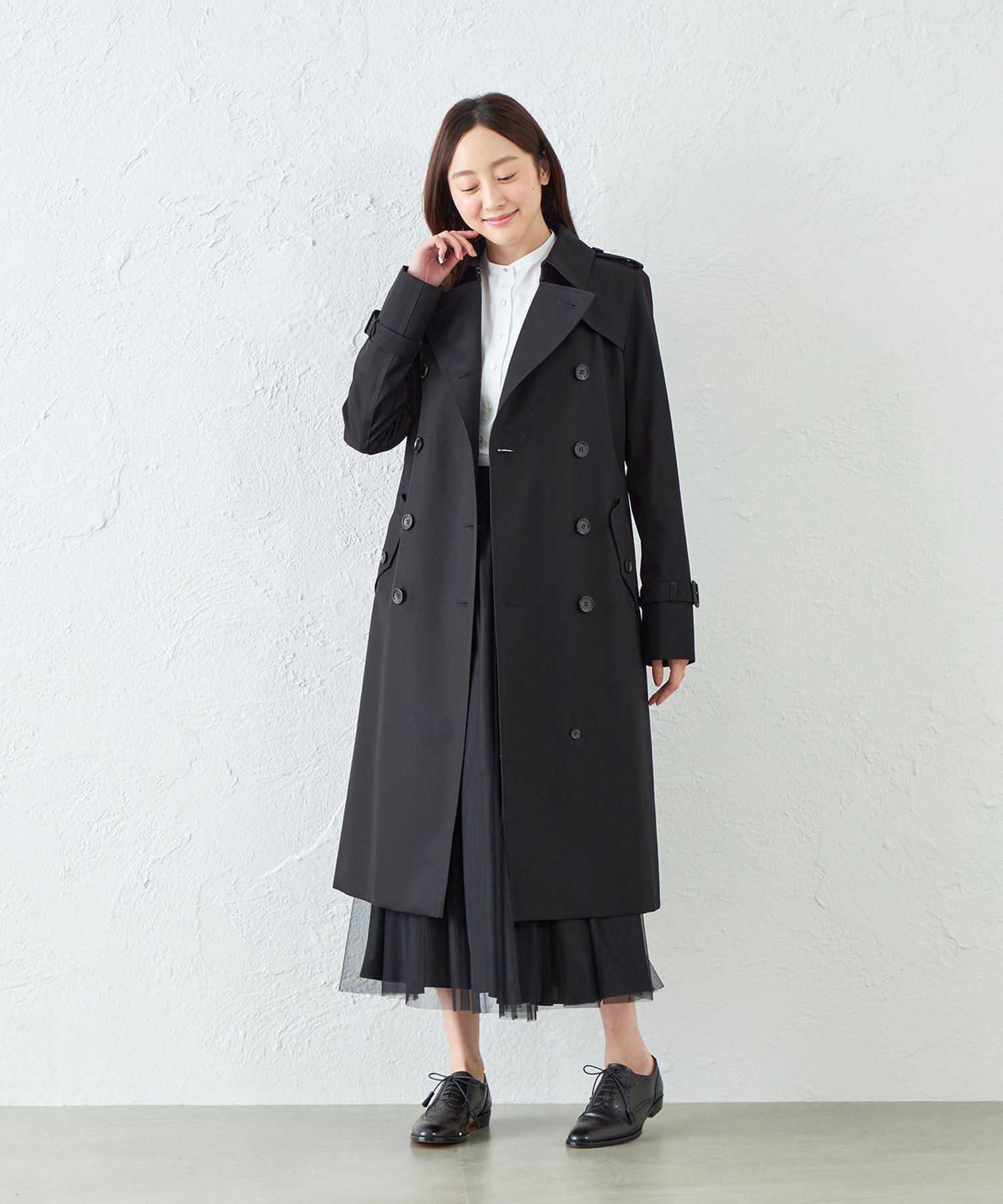 SANYOCOAT ＜100年コート＞スタンダードモデル ダブルトレンチコート(ロング) サンヨーコート ジャケット・アウター レインコート ネイビー ベージュ