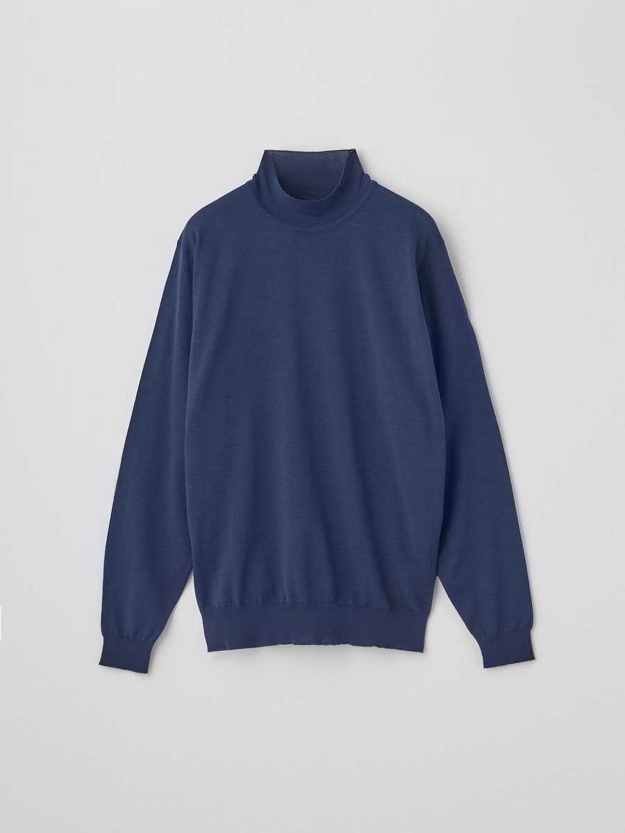 JOHN SMEDLEY シングルモックネック長袖ニットプルオーバー ｜ A4802 ｜ 30G MODERN FIT ジョンスメドレー トップス ニット ブルー【送料無料】
