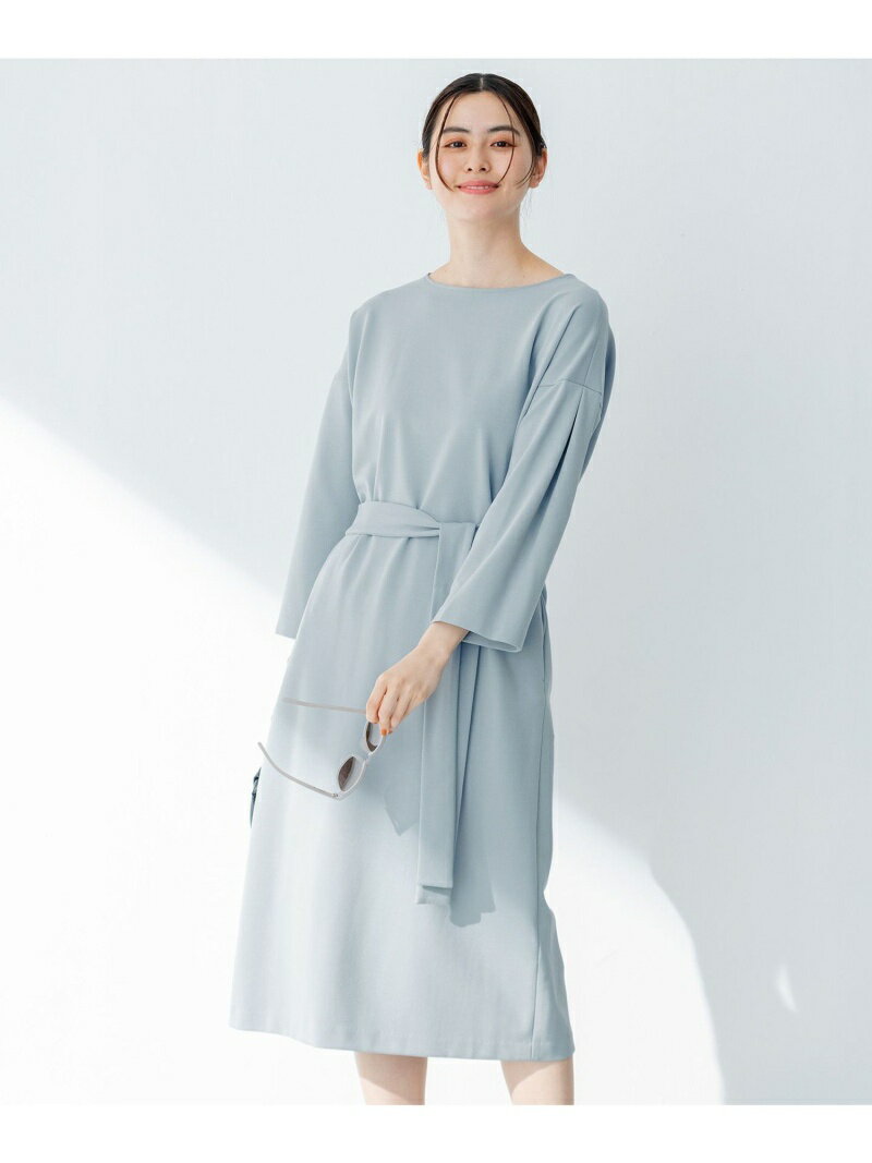 【SALE／40%OFF】組曲 【WEB限定】レーヨンナイロンポンチ ワンピース クミキョク ワンピース・ドレス シャツワンピース ブルー ネイビー【送料無料】のサムネイル