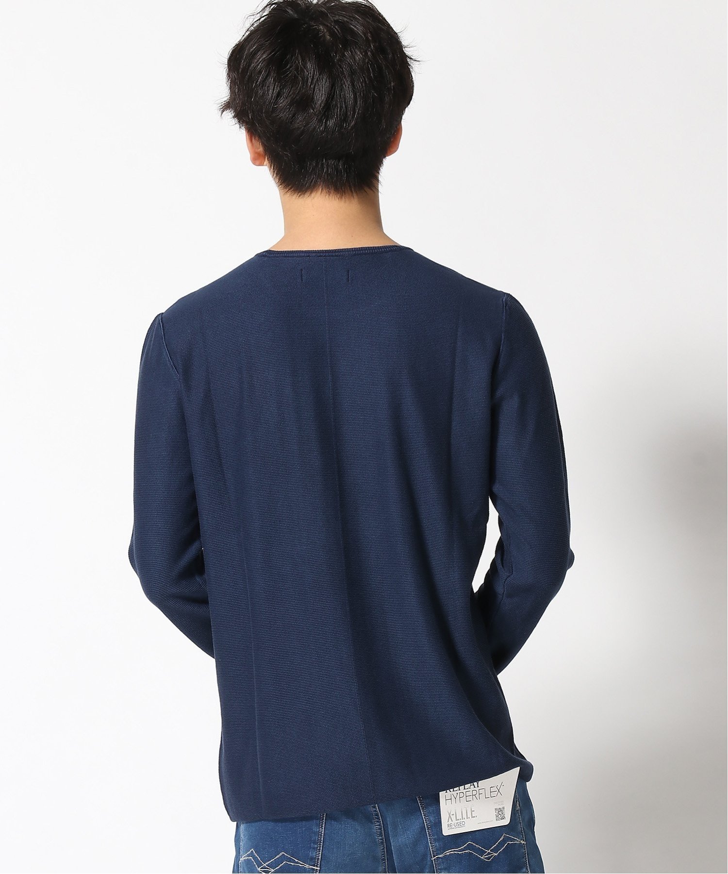 【SALE／70%OFF】REPLAY (M)ウォッシュコットンプルオーバー リプレイ トップス カットソー・Tシャツ ネイビー【送料無料】