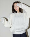 【SALE/50%OFF】PUBLUX 箔プリント リブ編みニット 限定展開 24AW フリークスストア トップス ニット ホワイト グレー ベージュ