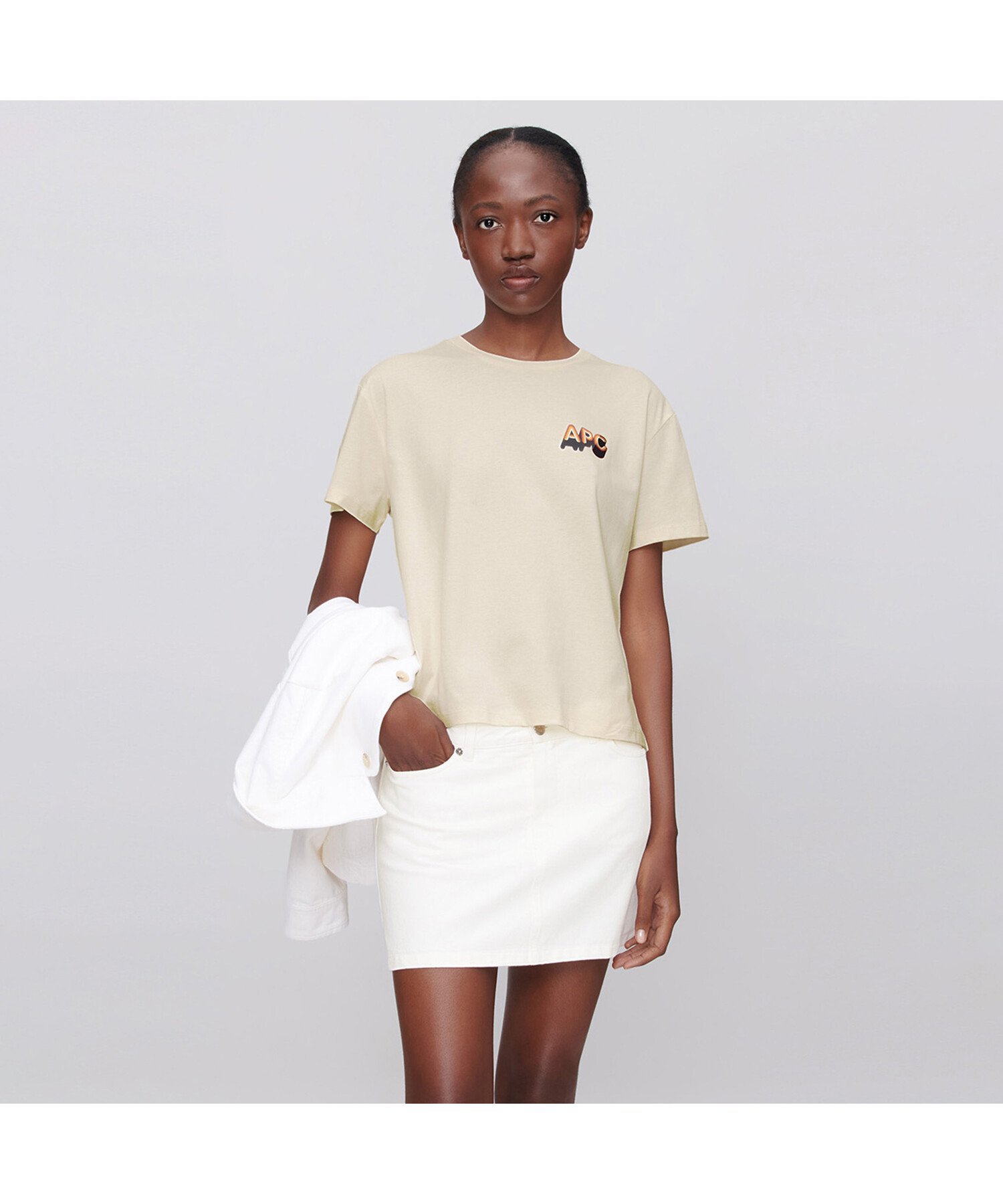 【SALE／50%OFF】A.P.C. 70's Tシャツ F アー・ぺー・セー トップス カットソー・Tシャツ ベージュ【送料無料】