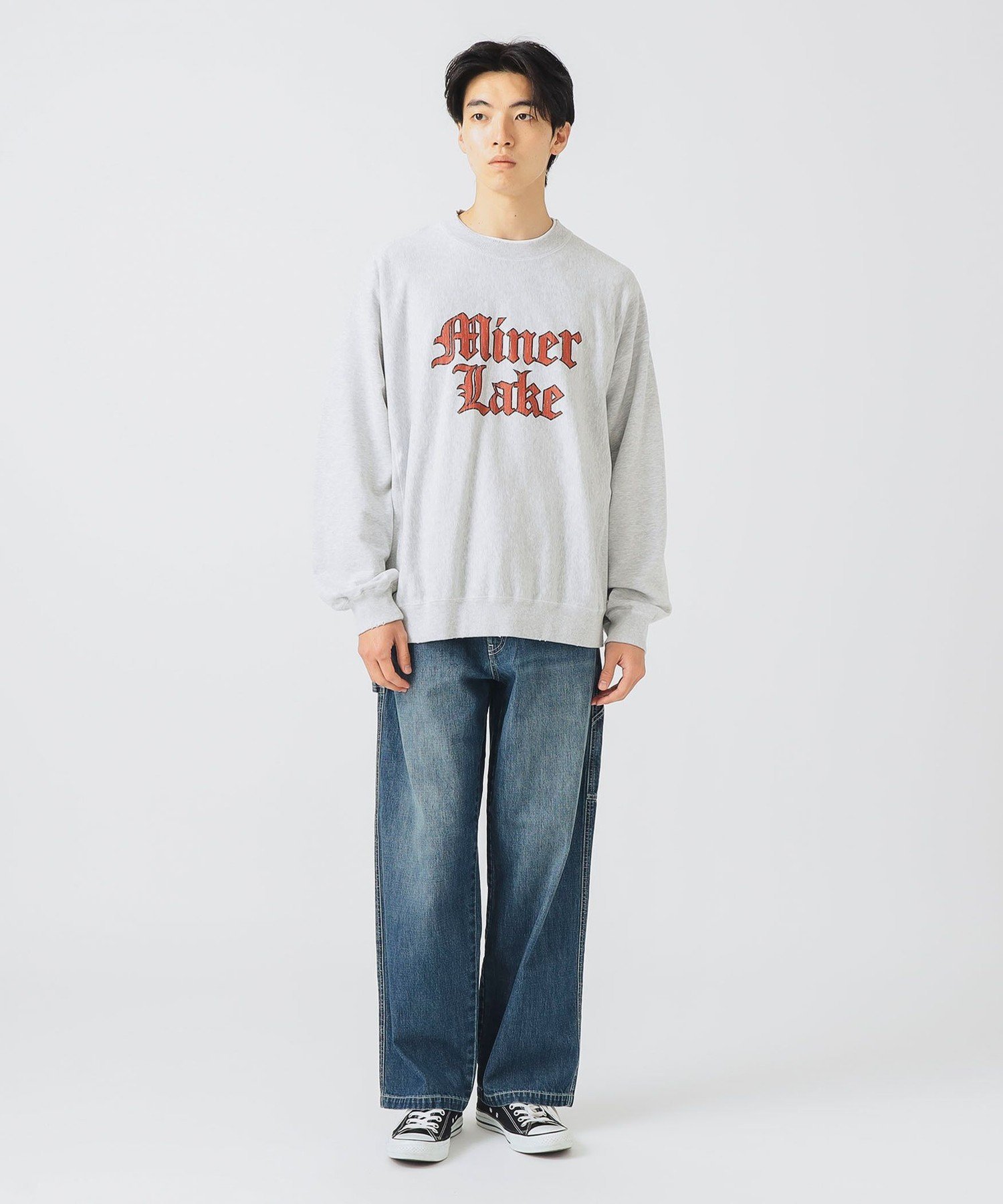 【SALE／30%OFF】BEAMS HEART MEN オールド イングリッシュ グラフィック スウェット ビームス ハート トップス スウェット・トレーナー ネイビー グレー【送料無料】