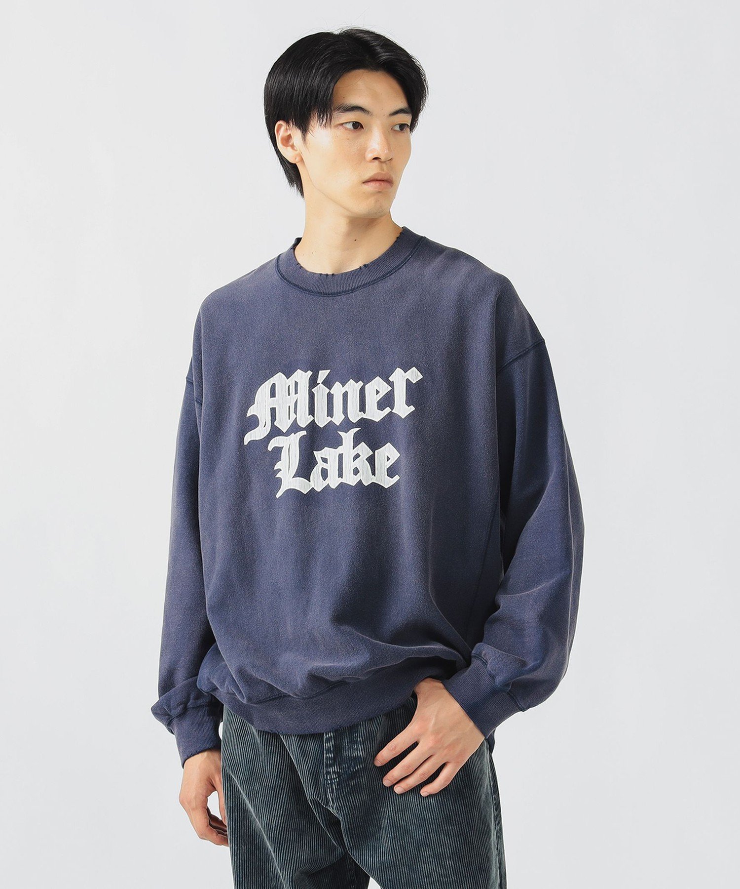 【SALE／30%OFF】BEAMS HEART MEN オールド イングリッシュ グラフィック スウェット ビームス ハート トップス スウェット・トレーナー ネイビー グレー【送料無料】