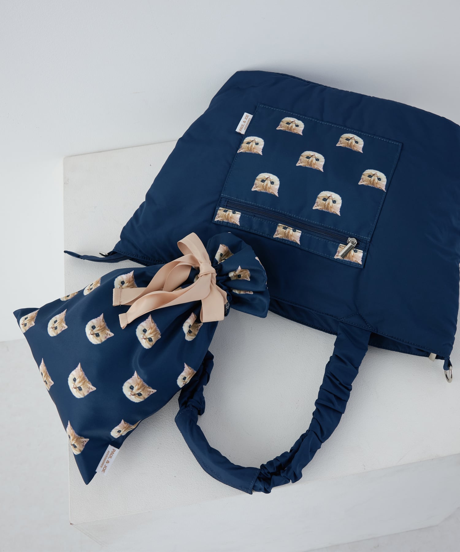 PAUL & JOE PAUL & JOE ACCESSOIRES (ポール&ジョーアクセソワ) トラベルトート(ヌネット) エルゲイス バッグ トートバッグ グレー ネイビー ピンク【送料無料】