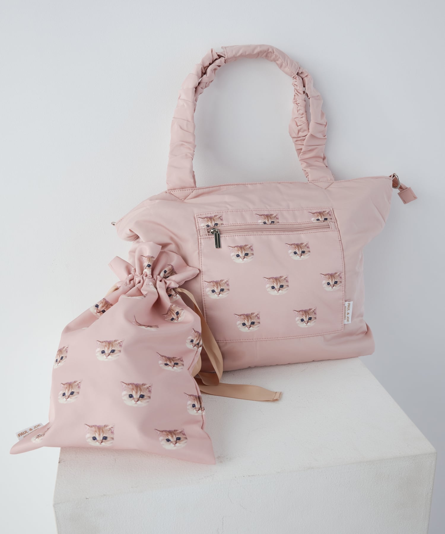 PAUL & JOE PAUL & JOE ACCESSOIRES (ポール&ジョーアクセソワ) トラベルトート(ヌネット) エルゲイス バッグ トートバッグ グレー ネイビー ピンク【送料無料】