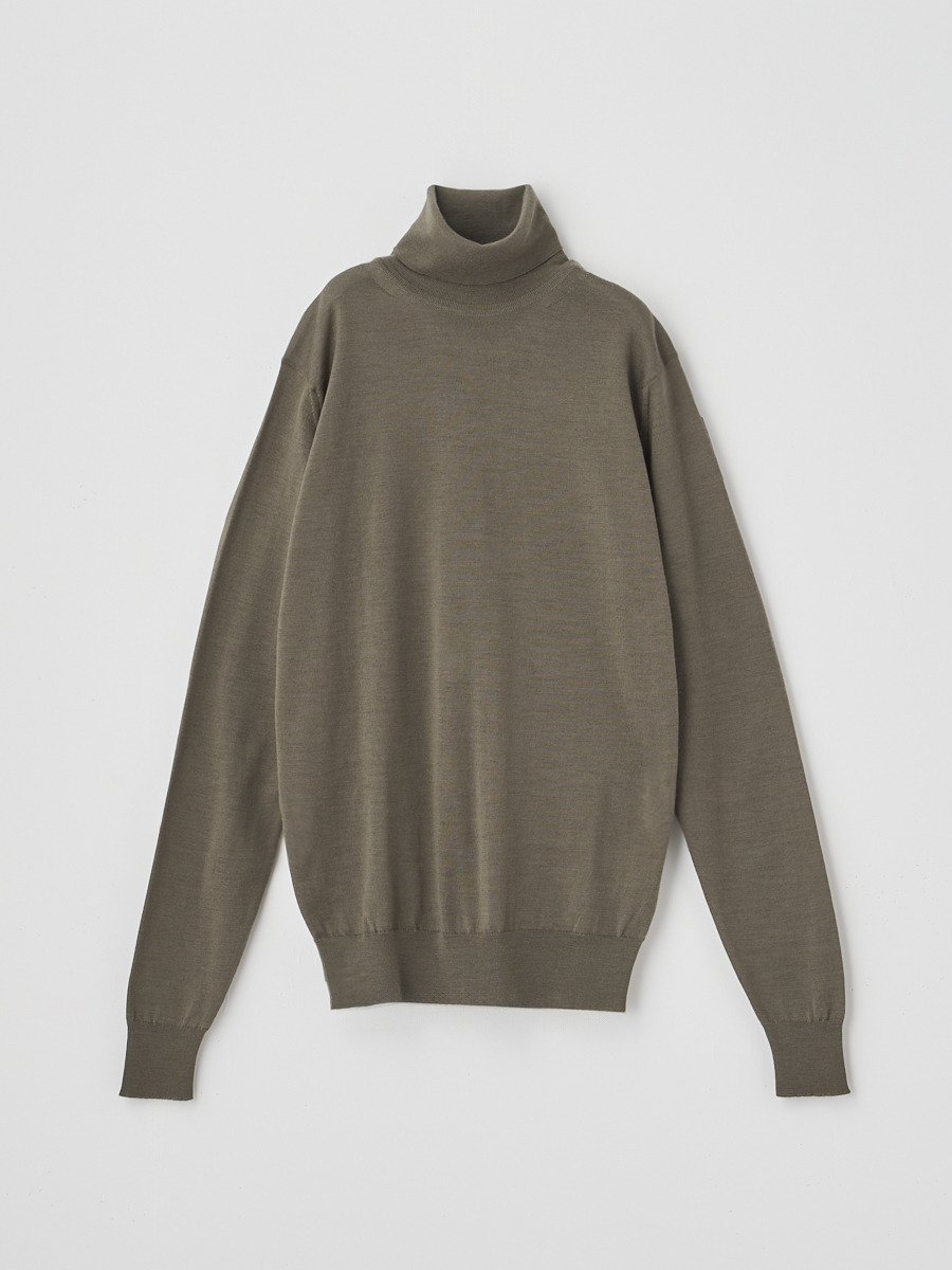 【SALE／20%OFF】JOHN SMEDLEY タートルネック長袖ニットプルオーバー ｜ AOFIE ｜ 30G CONTEMPORARY FIT ジョンスメドレー トップス ニット グリーン【送料無料】