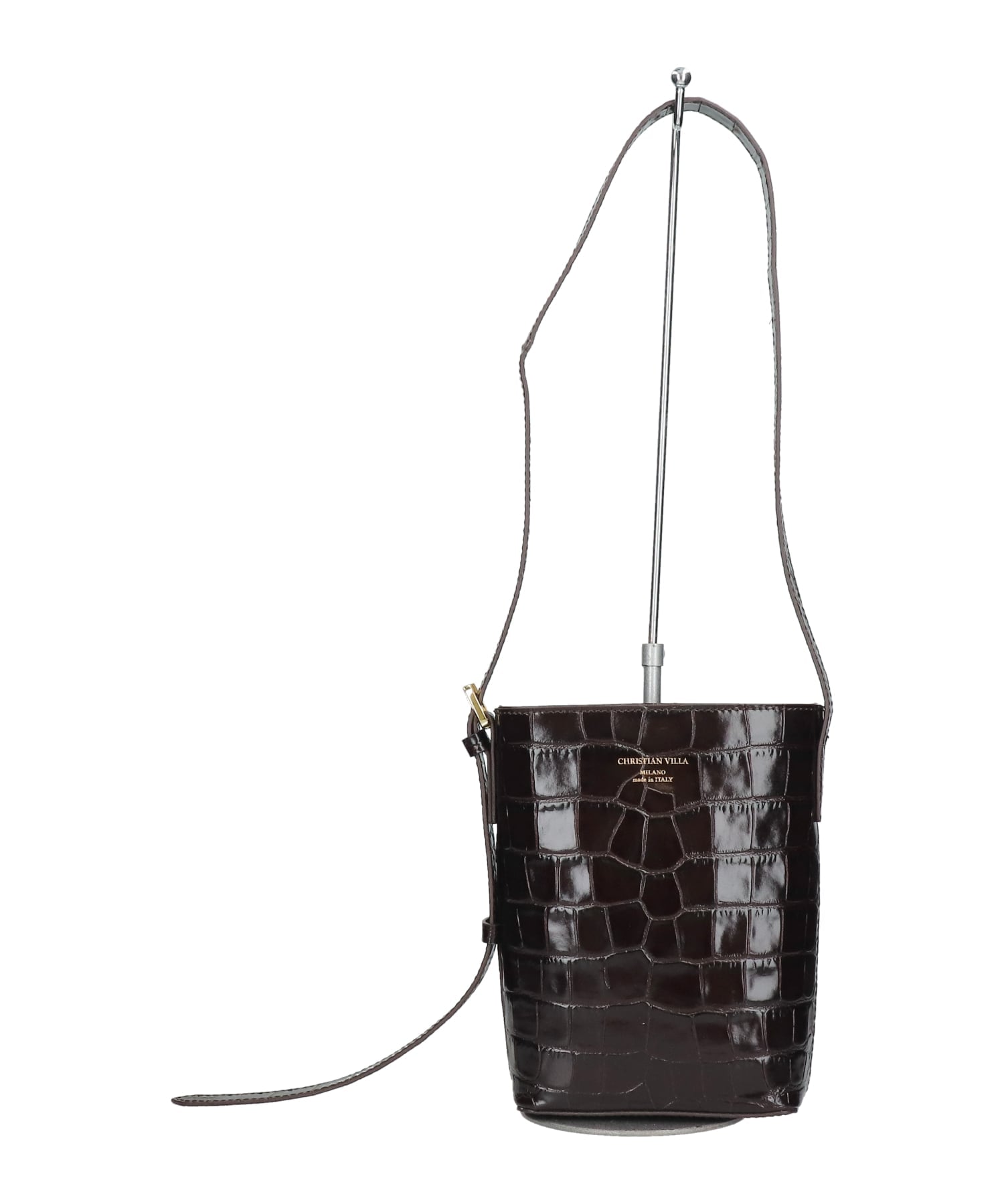 【SALE／40%OFF】CHRISTIAN VILLA 【CHRISTIAN VILLA】クロコ型押しレザーショルダーバッグ インターショシュール バッグ ショルダーバッグ【送料無料】