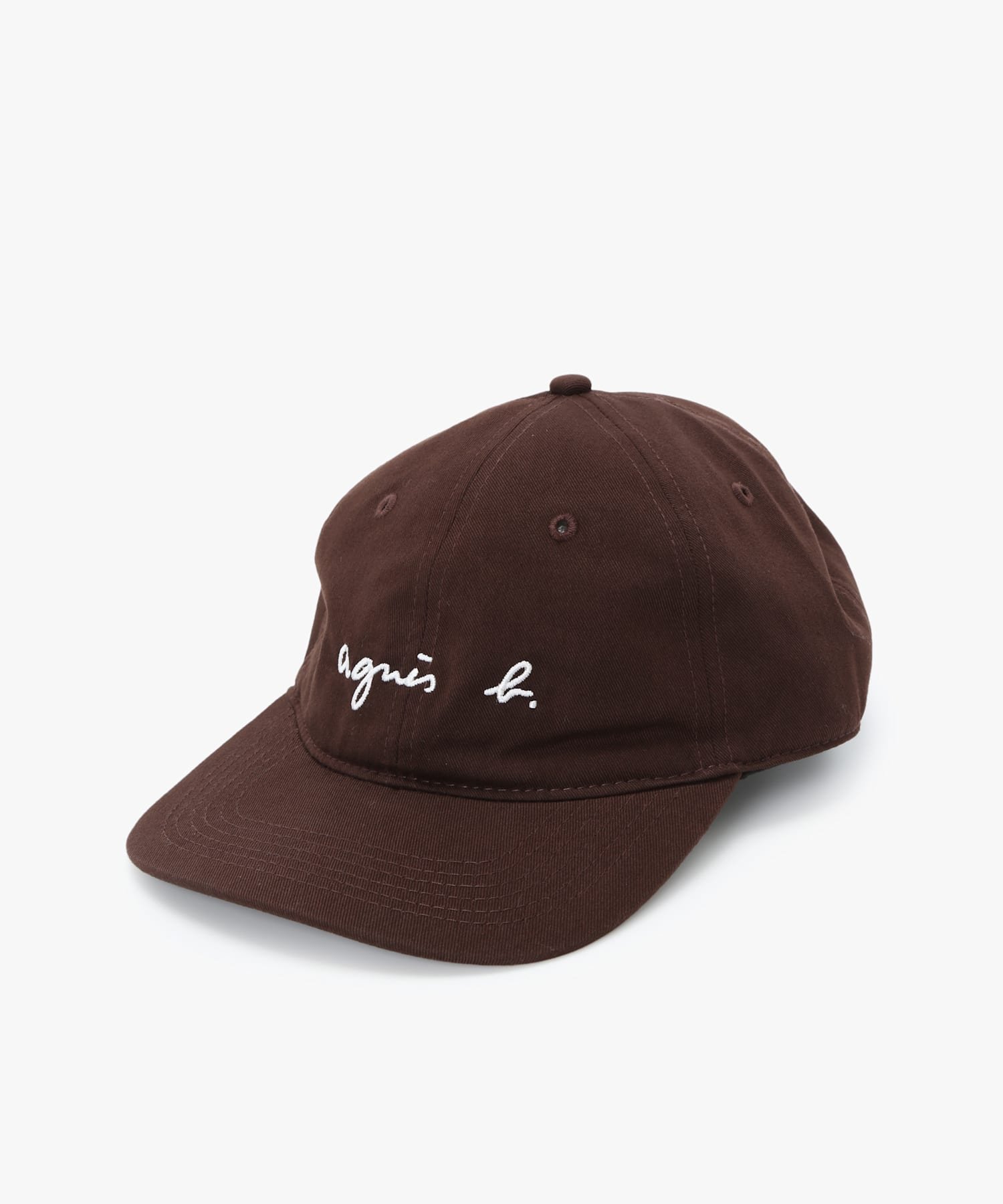 agnes b. HOMME メンズ ロゴ刺繍 コットン キャップ アニエスベー 帽子 キャップ ブラウン【送料無料】のサムネイル