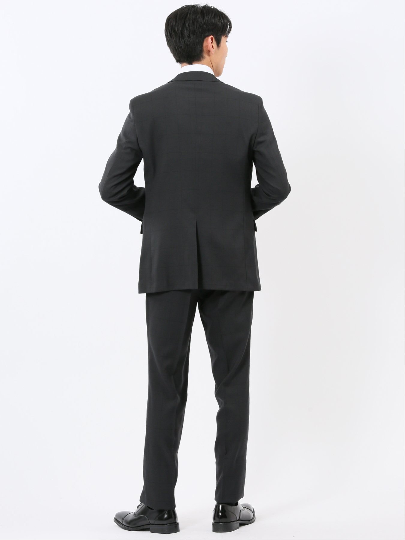 【SALE／30%OFF】TAKA-Q ストレッチウォッシャブル スリムフィット 2ボタン2ピーススーツ シャドーチェック黒 タカキュー スーツ・フォーマル セットアップスーツ【送料無料】