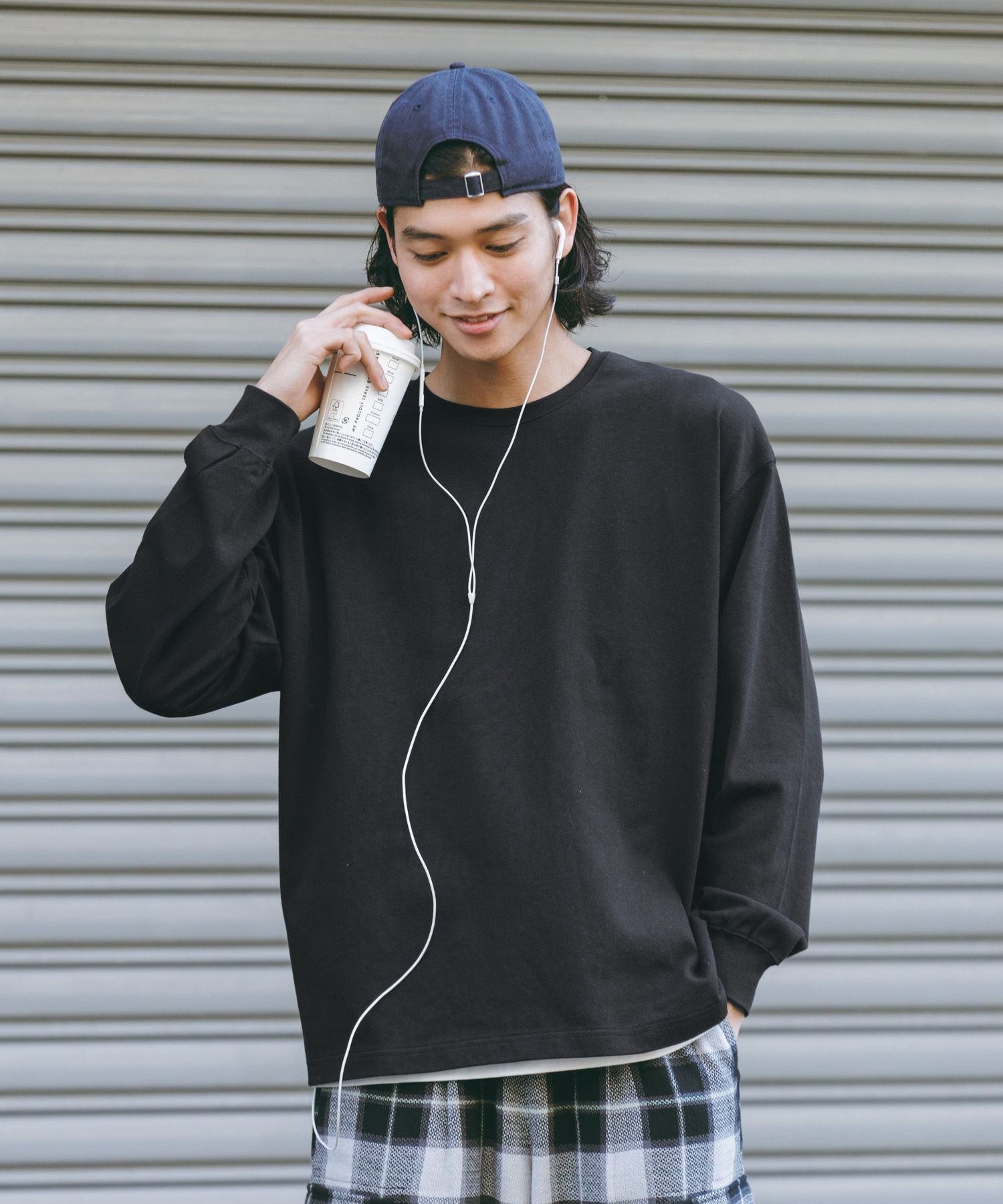 RAGEBLUE 天竺コットン/ロングスリーブTシャツ レイジブルー トップス カットソー・Tシャツ ブラック グレー ブルー ホワイト