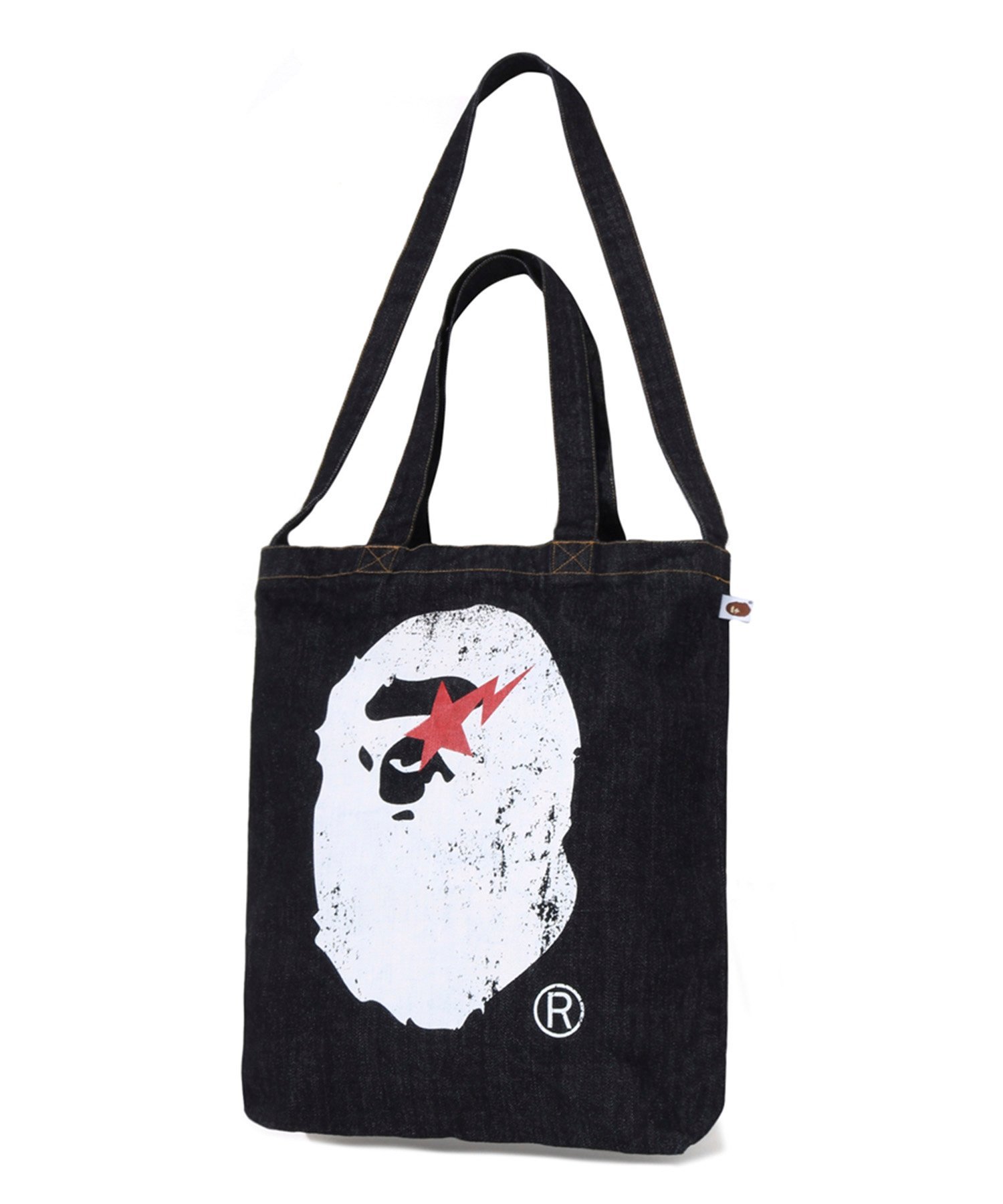 APE HEAD DENIM 2WAY TOTE BAG ア ベイシング エイプ バッグ トートバッグ ネイビー