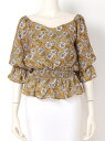 【SALE/50%OFF】LIP SERVICE CHIC FLOWER 2WAY オフショルTOPS リップサービス カットソー カットソーその他 イエロー グリーン ブラック