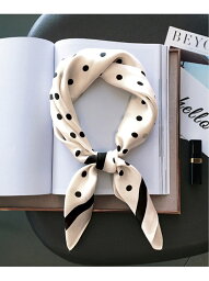 Grandeir 正方形大判スカーフ プリマゼル ファッション雑貨 スカーフ・バンダナ ホワイト ブラック