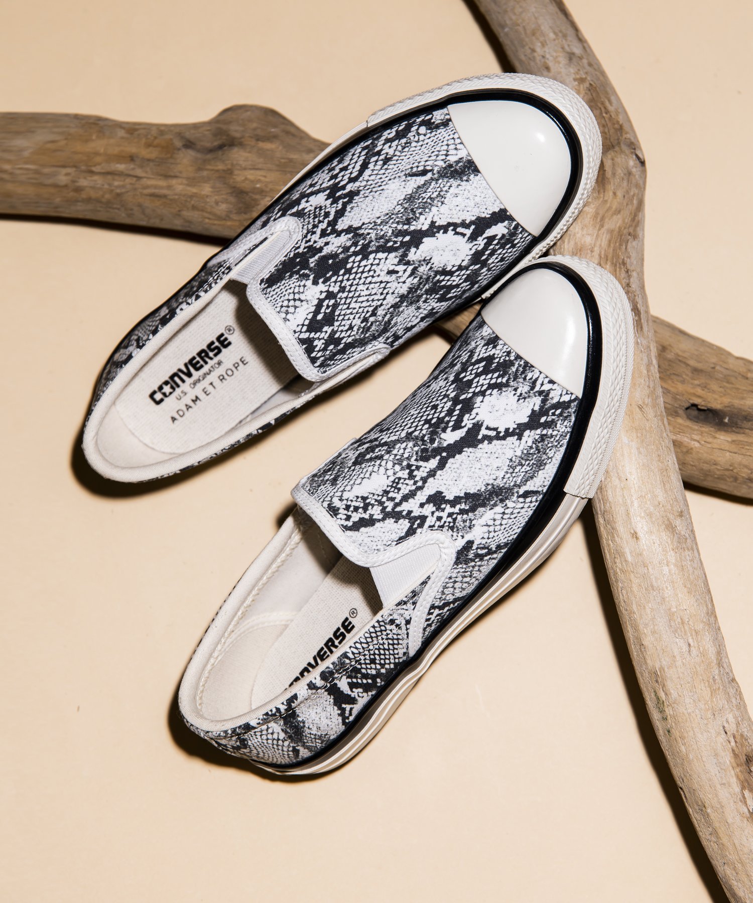 【SALE／40 OFF】ADAM ET ROPE 039 HOMME 【CONVERSE for ADAM ET ROPE 039 】EXCLUSIVE Python ALL STAR US SLIP-ON アダムエロペ シューズ 靴 スリッポン グレー【送料無料】
