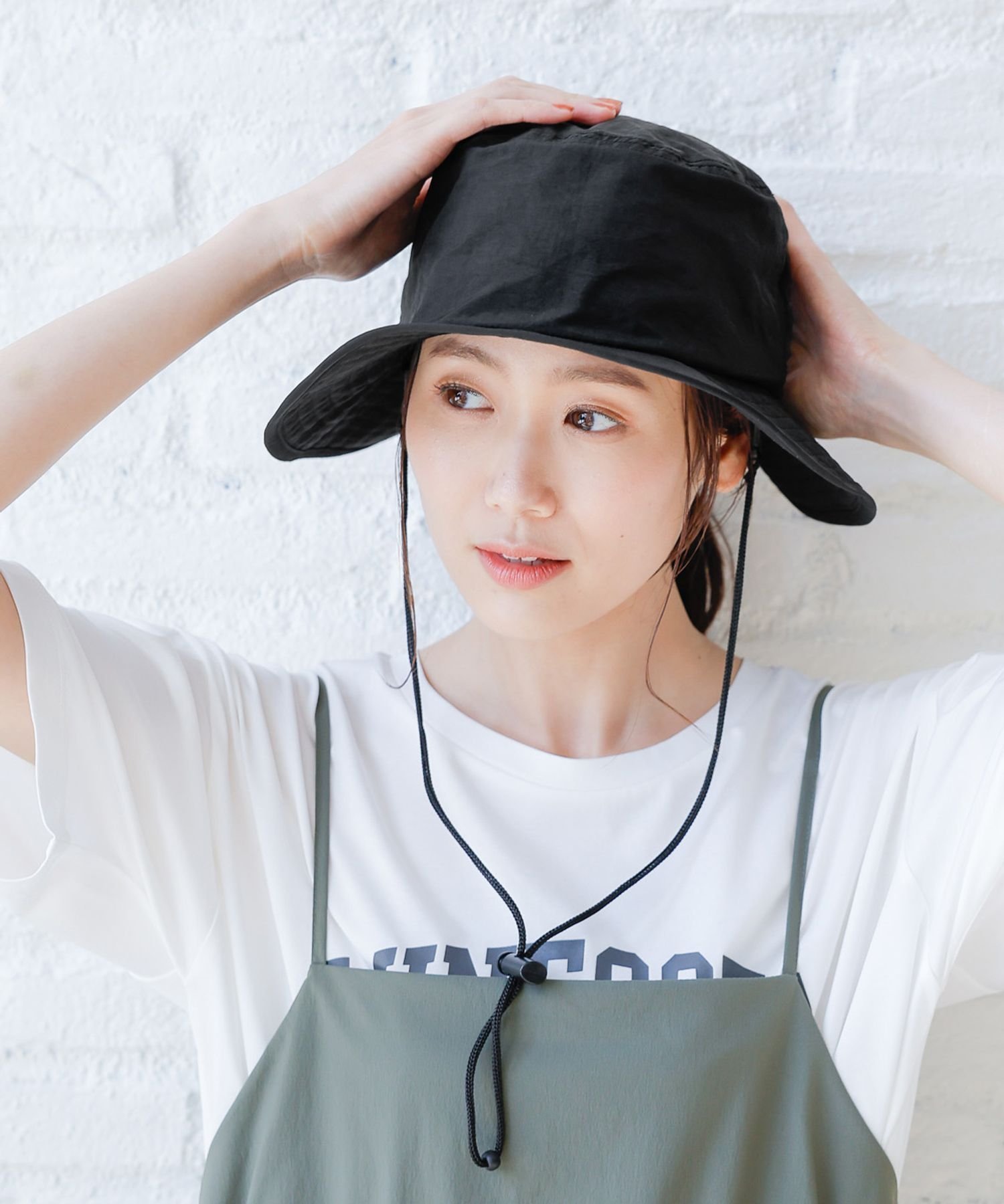 【SALE／20%OFF】GLOBAL WORK UV撥水洗えるバケハ/117095 グローバルワーク 帽子 ハット ブラック グレー ベージュ カーキのサムネイル