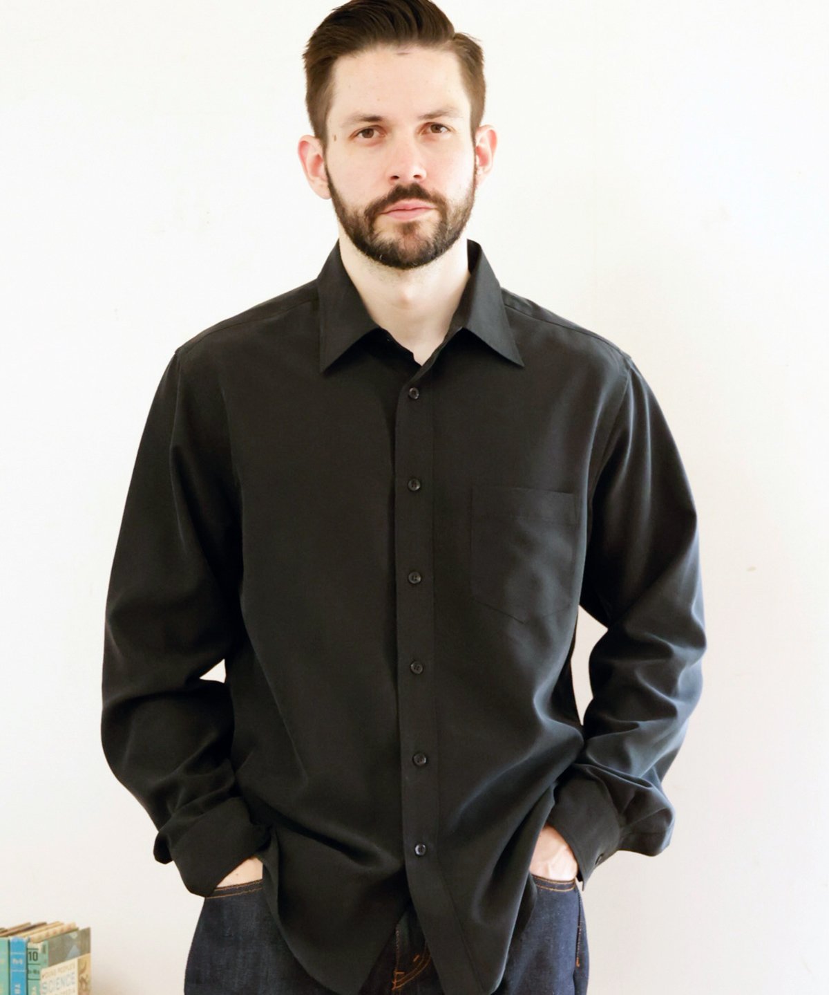 MR.OLIVE T/R POWDER POPLIN CLOTH /REGULAR COLLAR SHIRT ミスターオリーブ トップス シャツ・ブラウス グレー ブラック【送料無料】
