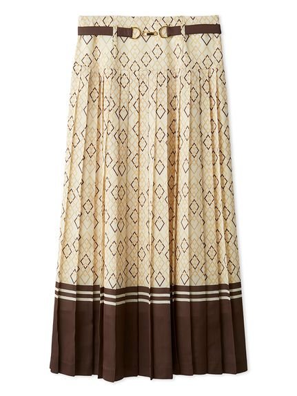 LILY BROWN クラシカルパターンプリーツスカート リリーブラウン スカート ロング・マキシスカート ブラウン ネイビー【送料無料】のサムネイル