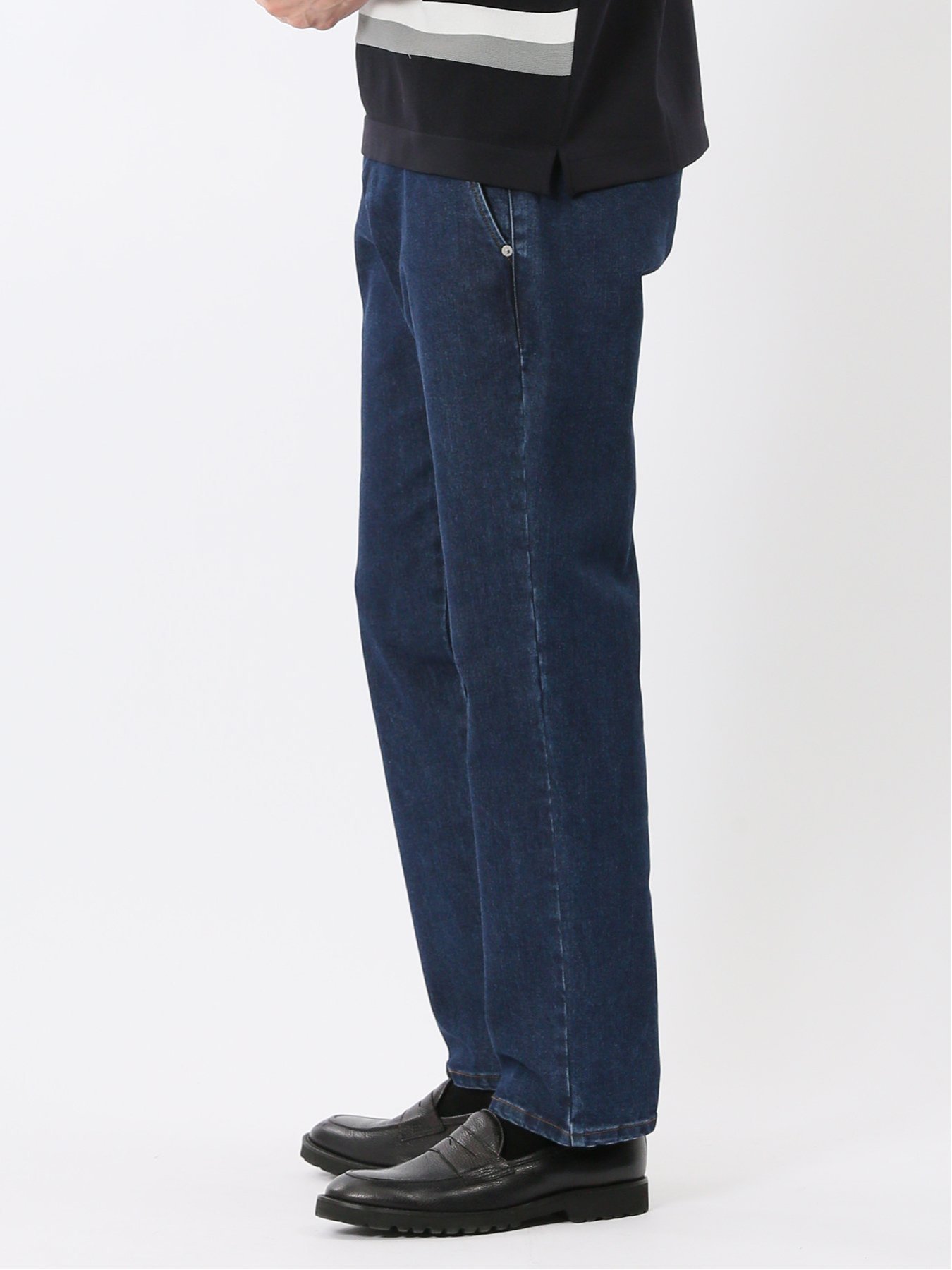 【SALE／30%OFF】TAKA-Q ストレッチ デニム トラウザーパンツ(セットアップ可能) タカキュー パンツ その他のパンツ ネイビー【送料無料】