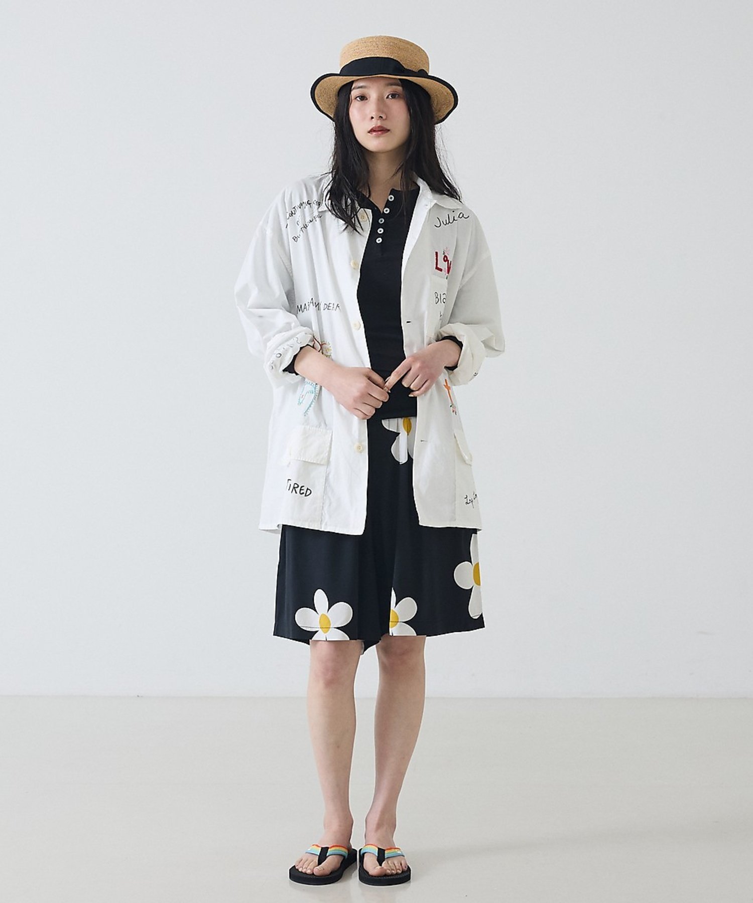 Rouge vif la cle 【THRIFTY LOOK/スリフティールック】メモリアルアクティブカバーオール ルージュ・ヴィフ ラクレ トップス シャツ・ブラウス ホワイト