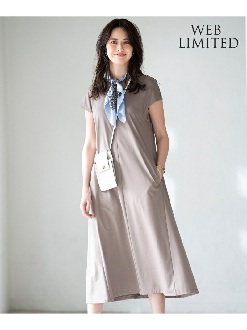 【SALE／50%OFF】23区 L 【WEB限定】ALBINIJERSEYフレンチスリーブフレアワンピース ニジュウサンク ワンピース・ドレス その他のワンピース・ドレス カーキ ブラック オレンジ グリーン【送料無料】のサムネイル