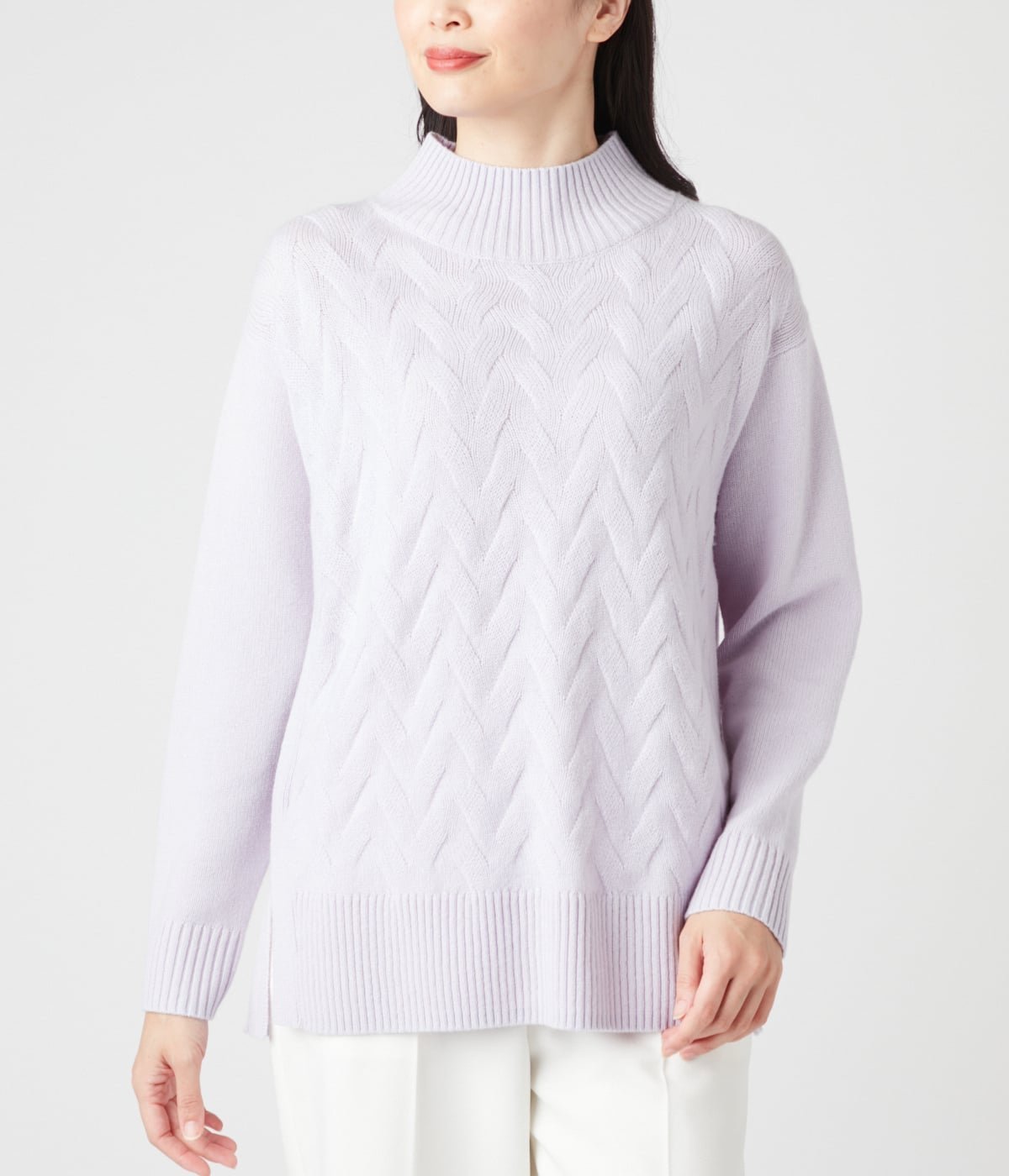 NEWYORKER WOMEN ウールカシミヤ ハイネックニットプルオーバー ニューヨーカー トップス ニット パープル