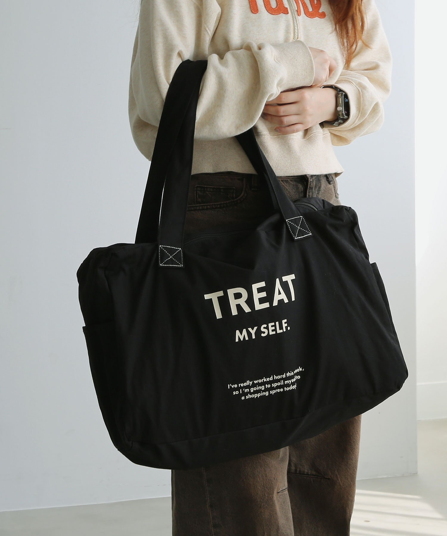 【SALE／10%OFF】colleca la ロゴプリント ウォッシャブルビッグトートバッグ コレカラ バッグ トートバッグ ブラック カーキグリーン ホワイト