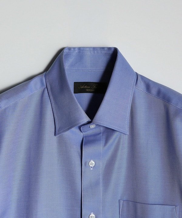 MEN'S BIGI 【ACTIVE TAILOR/アクティブテイラー】コットンツイルドレスシャツ＜イージーケア＞ メンズ ビギ トップス シャツ・ブラウス ホワイト ブルー【送料無料】
