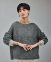 SALON adam et rope' 【WEB限定】シアーアルパカウールニットプルオーバー サロン アダム エ ロペ トップス ニット ブルー ホワイト ブラック グレー【送料無料】