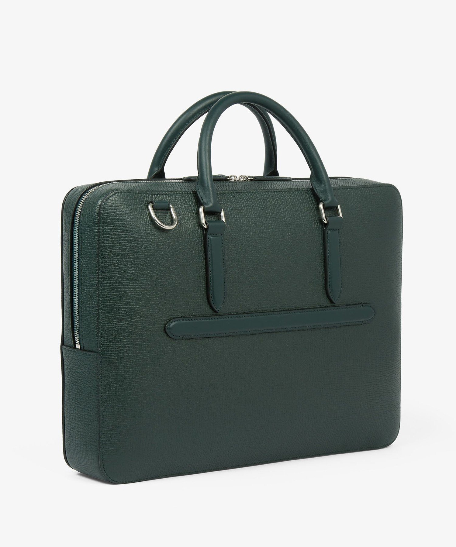 Slim Briefcase with Zip Front in Ludlow スマイソン バッグ ビジネスバッグ・ブリーフケース