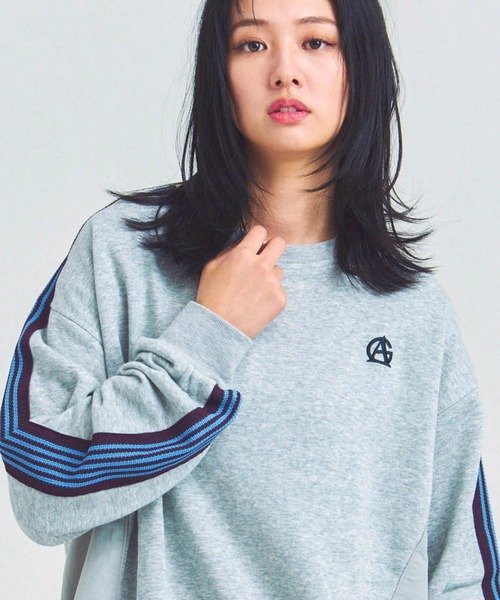 【SALE／40%OFF】GALLIS ADDICTION GA 切替LINE CREW(MENS) ジャックローズ トップス スウェット・トレーナー グレー ブラック